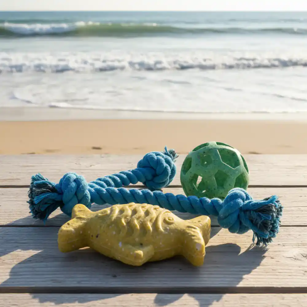 Hundespielzeug aus recyceltem Ozeanplastik